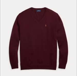 Polo by Ralph Lauren XL Deep Burgundy V-Neck Sweater
